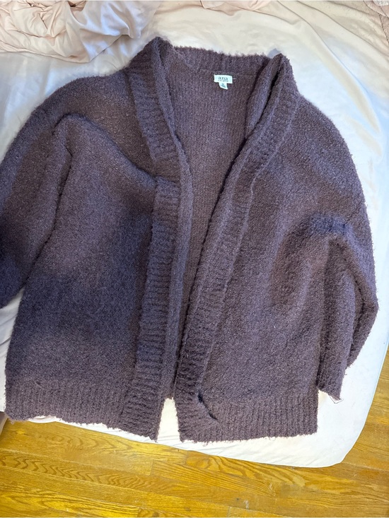a.n.a Sweaters - A.N.A Plush Open-Front Women’s Sweater Cardigan — Dusty Plum - 2x